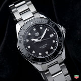  Shop Authentic Tag Heuer Aquaracer Quartz Black Dial Silver Steel Strap Watch for Women - WAY131M.BA0748 - Luxxuri
