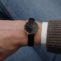  Shop Authentic Daniel Wellington Classic Petite Sheffield Black Dial Black Leather Strap Watch For Women - DW00100224 - Luxxuri