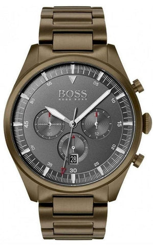  Shop Authentic Hugo Boss Pioneer Quartz Gray Dial Brown Steel Strap Watch for Men - 1513715 - Luxxuri