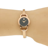  Shop Authentic Movado Rondiro 22mm Black Dial Rose Gold Steel Strap Watch For Women - 0607065 - Luxxuri