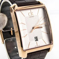 Shop Authentic Calvin Klein Window Silver Dial Brown Leather Strap Watch for Men - K2M21620 - Luxxuri