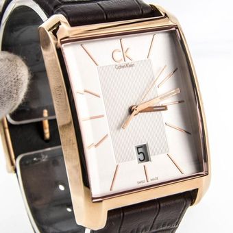  Shop Authentic Calvin Klein Window Silver Dial Brown Leather Strap Watch for Men - K2M21620 - Luxxuri