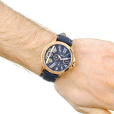  Shop Authentic Fossil Grant Twist Multifunction Blue Dial Blue Leather Strap Watch for Men - ME1162 - Luxxuri