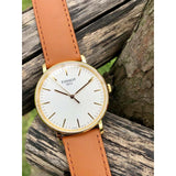  Shop Authentic Tissot T Classic Everytime White Dial Brown Leather Strap Watch For Men - T109.410.36.031.00 - Luxxuri