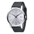  Shop Authentic Calvin Klein City Date Silver Dial Black Leather Strap Watch for Men - K2G2G1C6 - Luxxuri