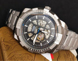  Shop Authentic Fossil Bronson Automatic Skeleton Black Dial Grey Steel Strap Watch for Men - ME3218 - Luxxuri