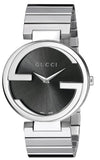  Shop Authentic Gucci G Interlocking Black Dial Silver Steel Strap Watch For Women - YA133307 - Luxxuri