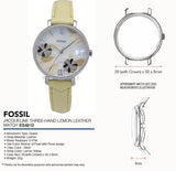  Shop Authentic Fossil Jacqueline Three-Hand White Dial Yellow Leather Strap Watch for Women - ES4812 - Luxxuri