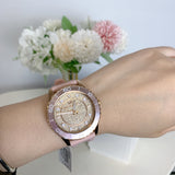  Shop Authentic Michael Kors Runway Three Hand Crystal Pave Dial Pink Rubber Strap Watch For Women - MK6854 - Luxxuri