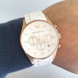  Shop Authentic Emporio Armani Sportivo White Dial White Rubber Strap Watch For Men - AR5919 - Luxxuri