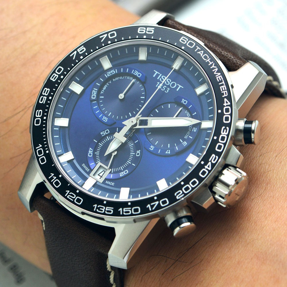  Shop Authentic Tissot Supersport Chrono Blue Dial Brown Leather Strap Watch For Men - T125.617.16.041.00 - Luxxuri