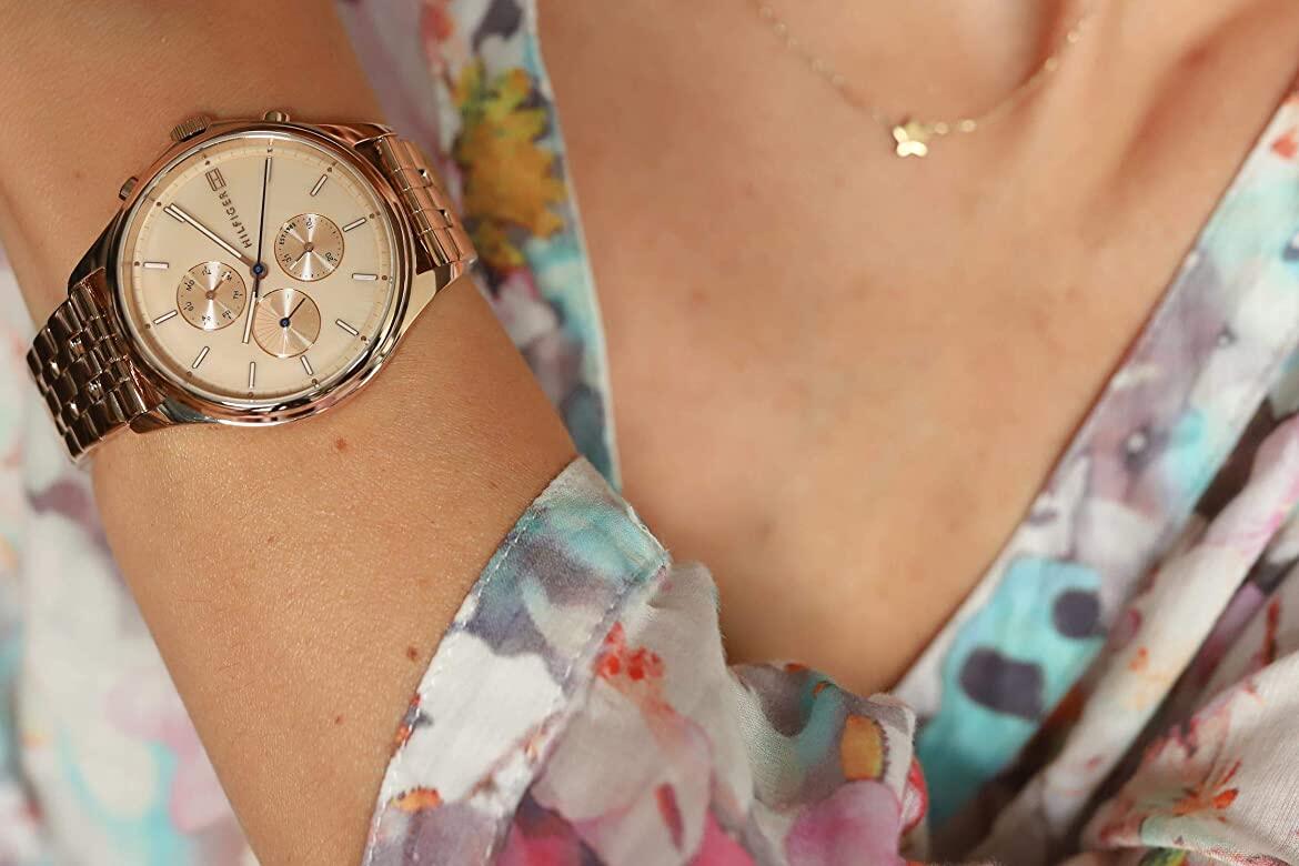  Shop Authentic Tommy Hilfiger Whitney Chronograph Quartz Rose Gold Dial Rose Gold Steel Strap Watch For Women - 1782120 - Luxxuri