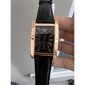  Shop Authentic Emporio Armani Classic Black & Rose Gold Dial Black Leather Strap Watch For Men - AR0168 - Luxxuri