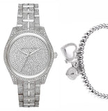  Shop Authentic Michael Kors Lauryn Analog Crystals Silver Dial Silver Steel Strap Watch For Women - MK3717 - Luxxuri