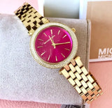 Shop Authentic Michael Kors Darci Pink Dial Gold Steel Strap Watch for Women - MK3444 - Luxxuri