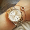  Shop Authentic Michael Kors Lexington Silver Dial Silver Steel Strap Watch for Women - MK5555 - Luxxuri