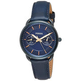  Shop Authentic Fossil Tailor Blue Dial Blue Leather Strap Watch for Women - ES4092 - Luxxuri