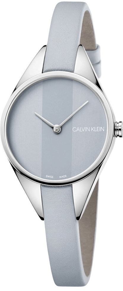  Shop Authentic Calvin Klein Rebel Grey Dial Grey Leather Strap Watch for Women - K8P231Q4 - Luxxuri