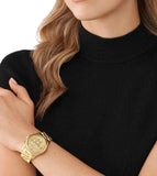  Shop Authentic Michael Kors Runway Chronograph Gold Dial Gold Steel Strap Watch For Women - MK7323 - Luxxuri