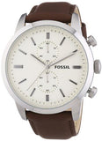  Shop Authentic Fossil Townsman Chronograph White Dial Brown Leather Strap Watch for Men - FS5350 - Luxxuri