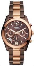  Shop Authentic Fossil Perfect Boyfriend Multifunction Brown Dial Two Tone Steel Strap Watch for Women - ES4284 - Luxxuri
