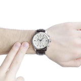  Shop Authentic Guess Exec Chronograph White Dial Brown Leather Strap Watch For Men - W0076G2 - Luxxuri