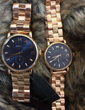  Shop Authentic Marc Jacobs Baker Navy Blue Dial Rose Gold Steel Strap Watch for Women - MBM3332 - Luxxuri