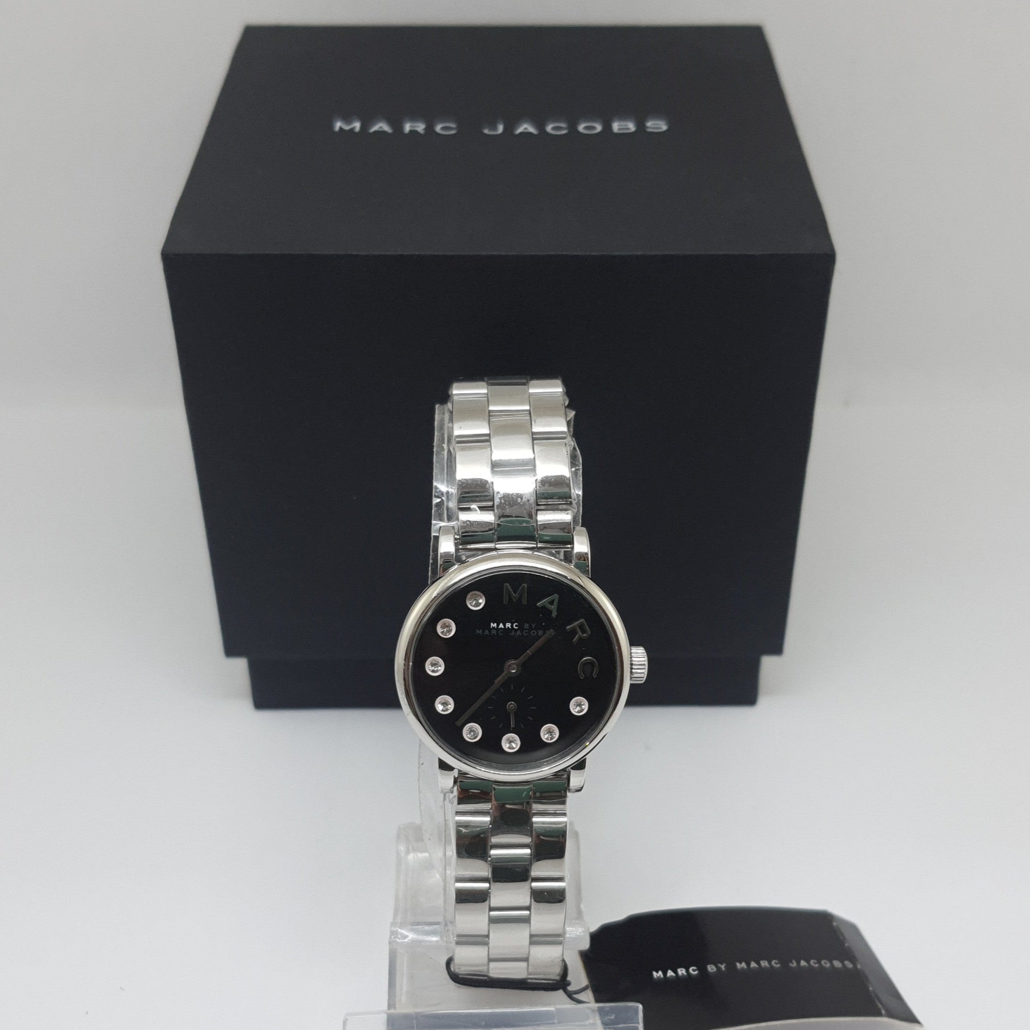 Marc Jacobs Blade Black Dial Silver Steel Strap Watch for Women - MBM8672