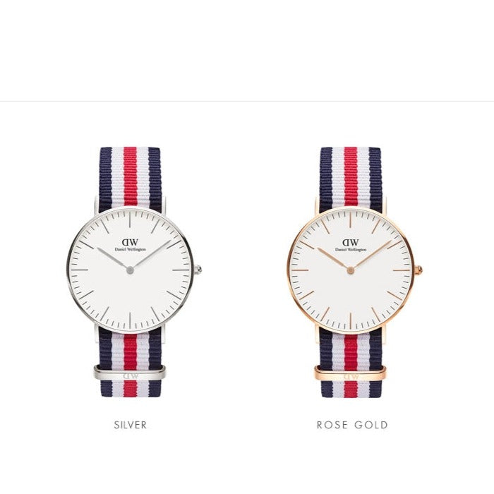  Shop Authentic Daniel Wellington Classic Canterbury White Dial Two Tone NATO Strap Watch For Women - DW00100030 - Luxxuri