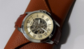 Fossil Grant Chronograph Cream Dial Brown Leather Strap Watch for Men - ME3122