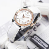  Shop Authentic Tissot T-Classic Powermatic 80 Mother of Pearl Silver Dial White Leather Strap Watch For Women - T108.208.26.117.00 - Luxxuri