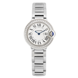  Shop Authentic Cartier Ballon Bleu De Cartier Diamonds White Dial Silver Steel Strap Watch for Women - W4BB0015 - Luxxuri