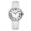  Shop Authentic Cartier Ballon Bleu de Cartier Silver Dial White Leather Strap Watch for Women - W6920087 - Luxxuri