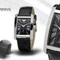  Shop Authentic Emporio Armani Black Dial Black Leather Strap Watch For Men - AR0143 - Luxxuri