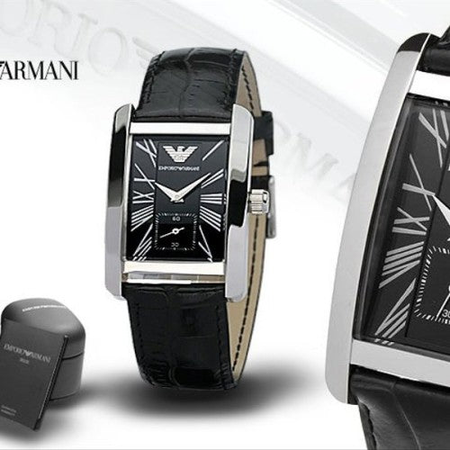  Shop Authentic Emporio Armani Black Dial Black Leather Strap Watch For Men - AR0143 - Luxxuri
