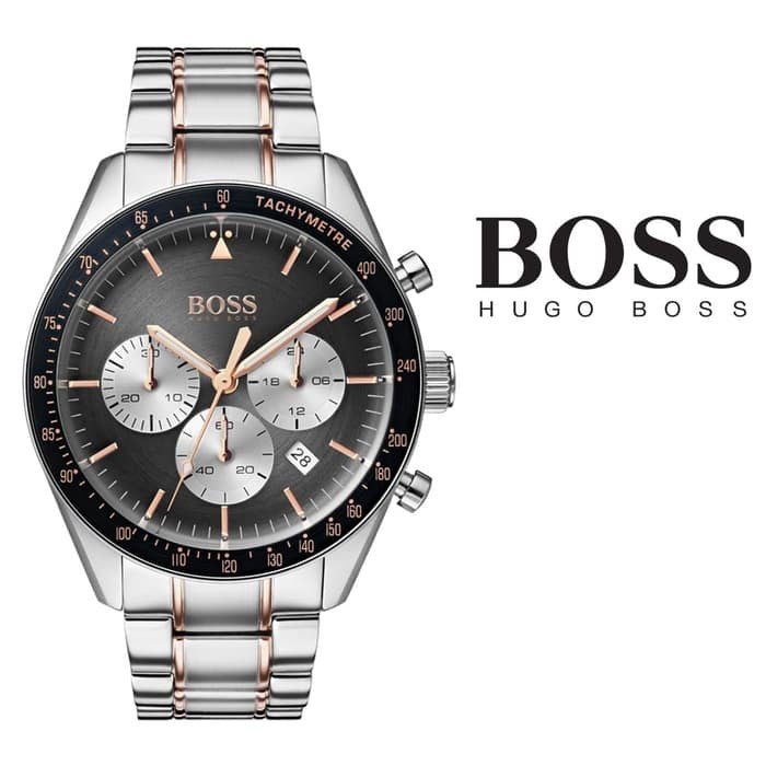  Shop Authentic Hugo Boss Trophy Chronograph Grey Dial Silver Steel Strap Watch for Men - 1513634 - Luxxuri