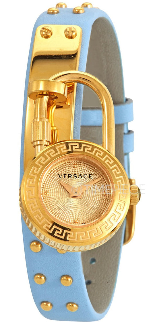  Shop Authentic Versace Medusa Lock Icon Quartz White Dial Blue Leather Strap Watch for Women - VEDW00419 - Luxxuri