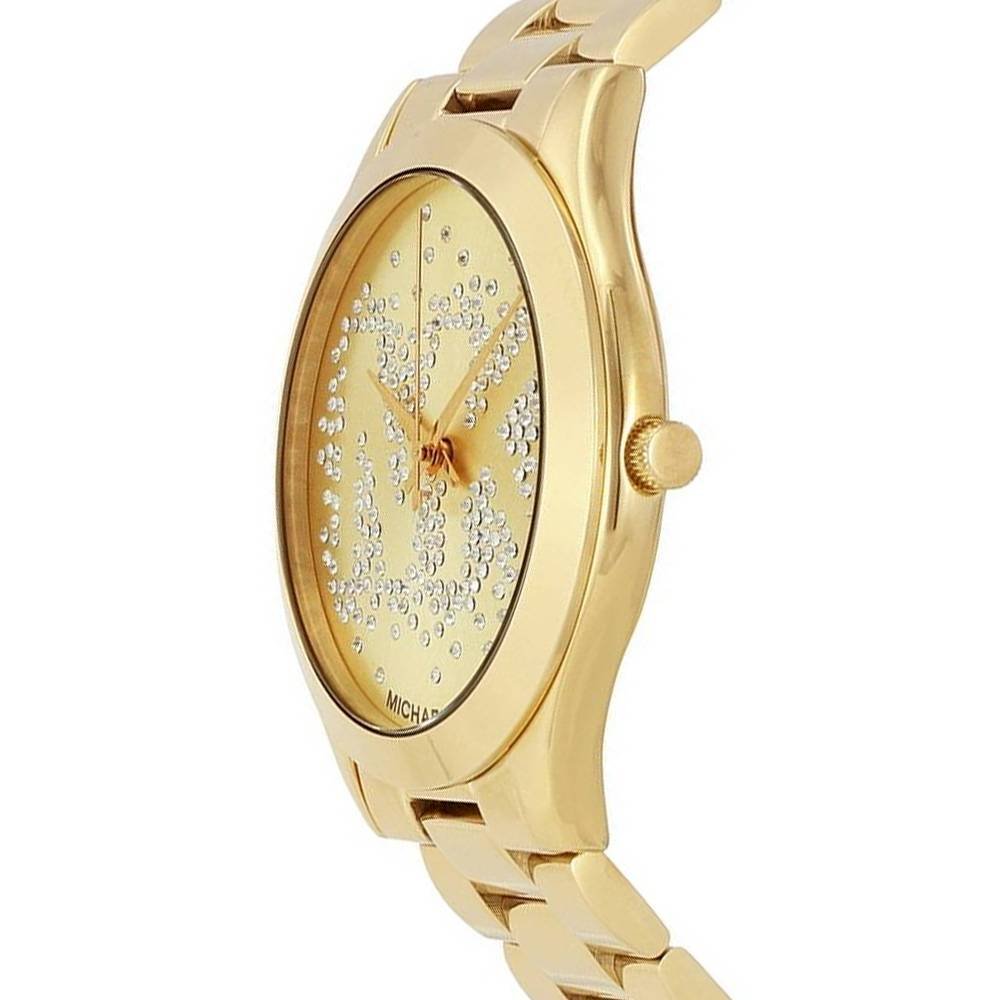 Shop Authentic Michael Kors Slim Runway Gold Dial Gold Steel Strap Watch for Women - MK3590 - Luxxuri