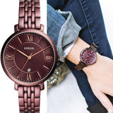 Shop Authentic Fossil Jacqueline Brown Dial Brown Steel Strap Watch for Women - ES4100 - Luxxuri