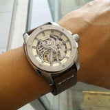  Shop Authentic Fossil Modern Machine Automatic Skeleton White Dial Brown Leather Strap Watch for Women - ME3083 - Luxxuri