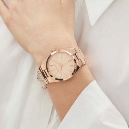  Shop Authentic Michael Kors Channing Quartz Rose Gold Dial Rose Gold Steel Strap Watch For Women - MK6624 - Luxxuri