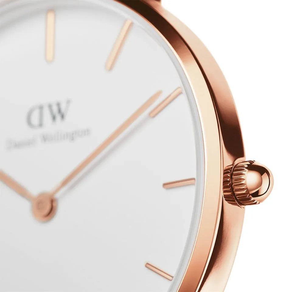  Shop Authentic Daniel Wellington Petite Reading White Dial Black Leather Strap Watch For Women - DW00100173 - Luxxuri