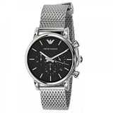  Shop Authentic Emporio Armani Luigi Chronograph Black Dial Silver Mesh Bracelet Watch For Men - AR1811 - Luxxuri