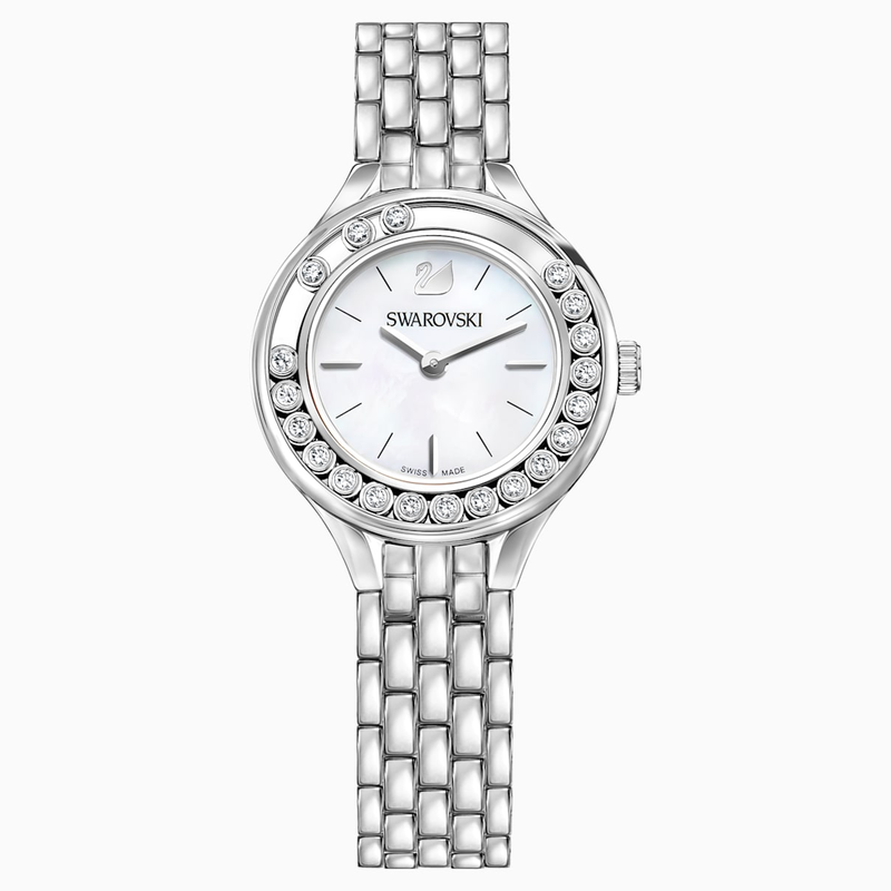  Shop Authentic Swarovski Lovely Crystals Mini White Dial Silver Steel Strap Watch for Women - 5242901 - Luxxuri
