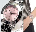  Shop Authentic Marc Jacobs Amy Life Pink Dial Silver Steel Strap Watch for Women - MBM3300 - Luxxuri