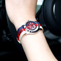 Shop Authentic Gucci G Timeless Quartz White Red Blue Dial Multicolored NATO Strap Watch For Men - YA1264059 - Luxxuri
