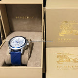 Shop Authentic Burberry City Sport Chronograph White Dial Blue Rubber Strap Watch For Men - BU9808 - Luxxuri