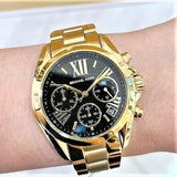  Shop Authentic Michael Kors Bradshaw Chronograph Black Dial Gold Steel Strap Watch For Women - MK6959 - Luxxuri
