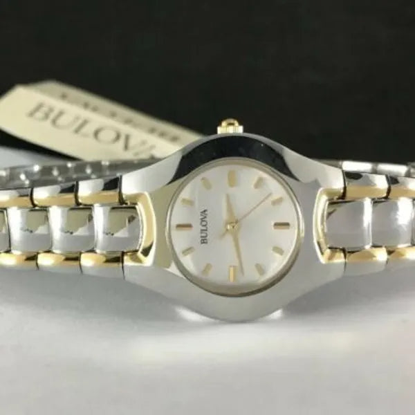  Shop Authentic Bulova Classic White Dial Two Tone Steel Strap Watch for Women - 98T84 - Luxxuri