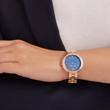  Shop Authentic Swarovski Daytime Glittering Blue Dial Rose Gold Steel Strap Watch for Women - 5182277 - Luxxuri